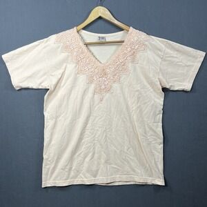 VINTAGE Cactus California pink Western Core 90s T-Shirt Size Large USA